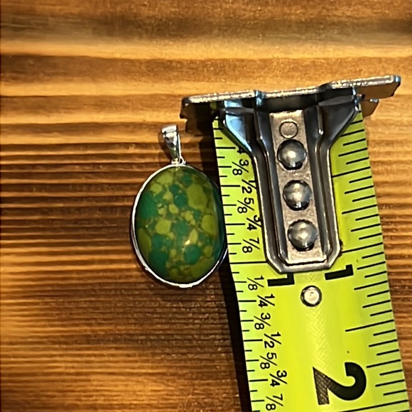 SS#7 Mojave Green Turquoise Pendant In Solid Sterling Silver NWOT - Picture 5 of 15